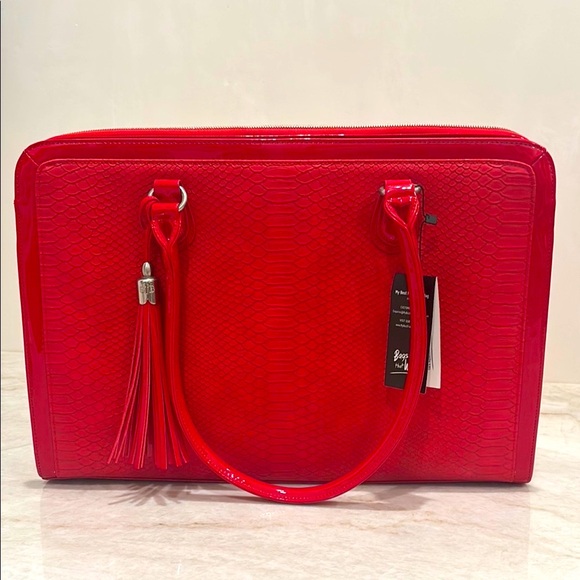 My best friend is a bag Handbags - My Best Friend is a Bag | Lindsay 17” Red Vegan Laptop Tote Bag.NWT